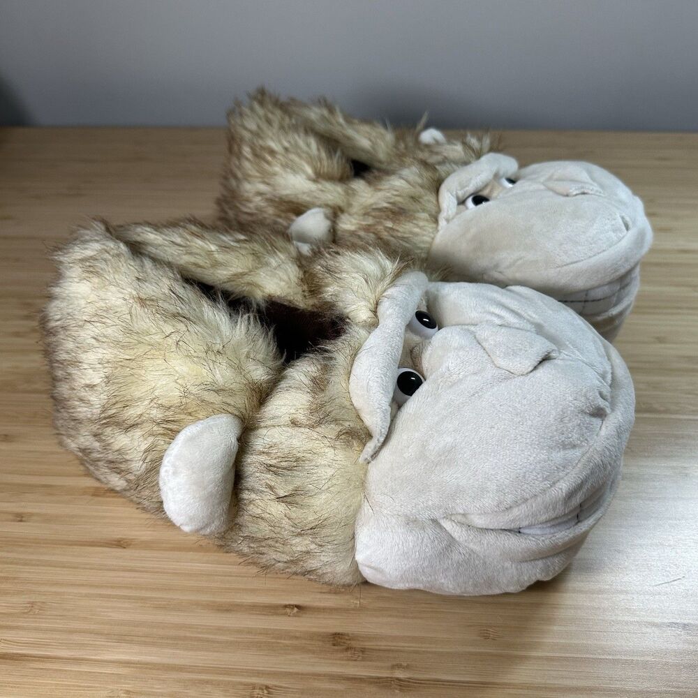 New Onmygogo Indoor Fuzzy Winter Animal Monkey Plush Slippers Unisex 8-11 Fun